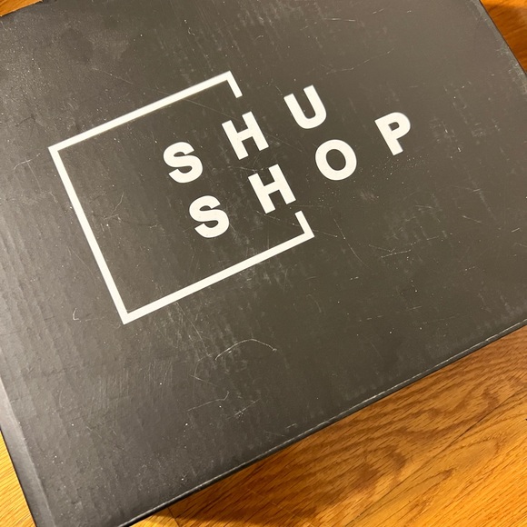 ShuShop Gina Nude Platform Clog Sandal in Gold Woven - Picture 6 of 6